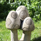 Stone Toadstool Trio Garden Sculpture