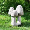 Stone Mushroom Trio Garden Sculpture