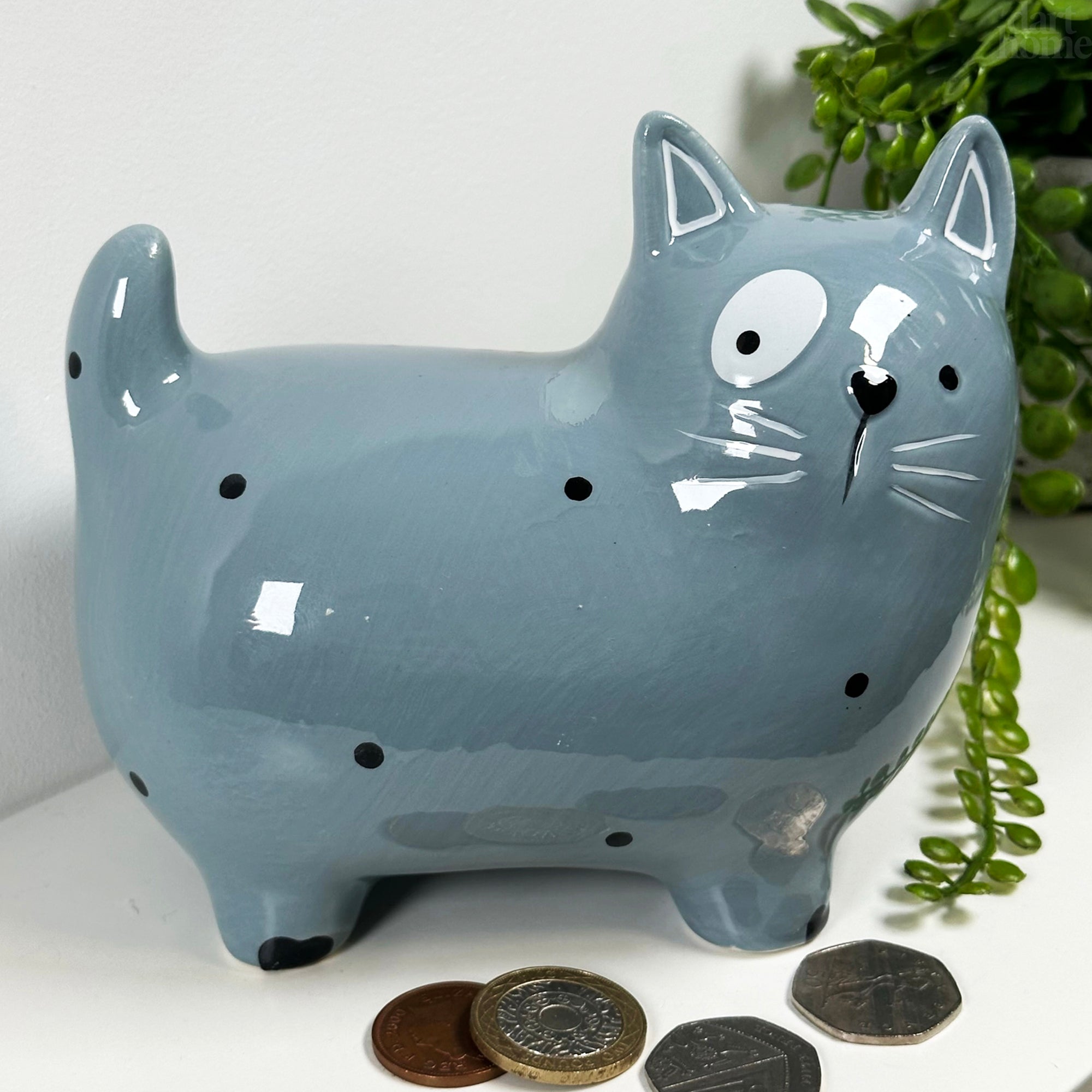 Ceramic Blue Cat Money Box