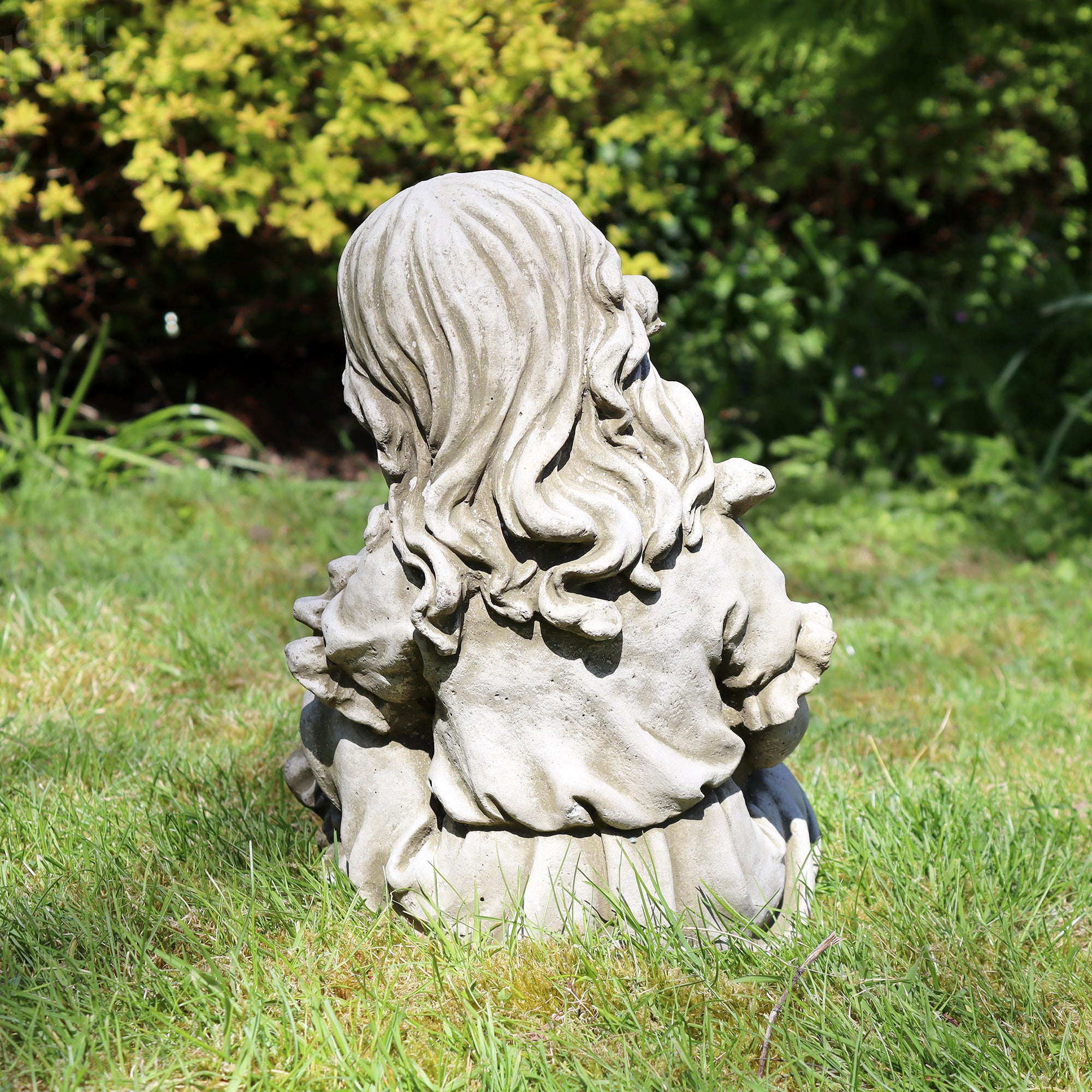Stone Reading Girl Garden Sculpture