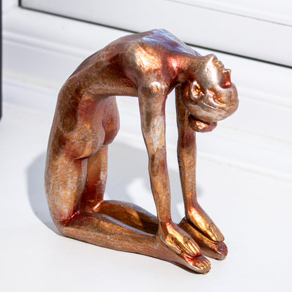 Copper Yoga Woman Figure