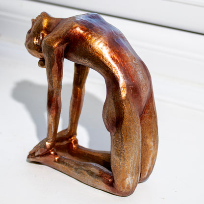 Copper Yoga Woman Figure