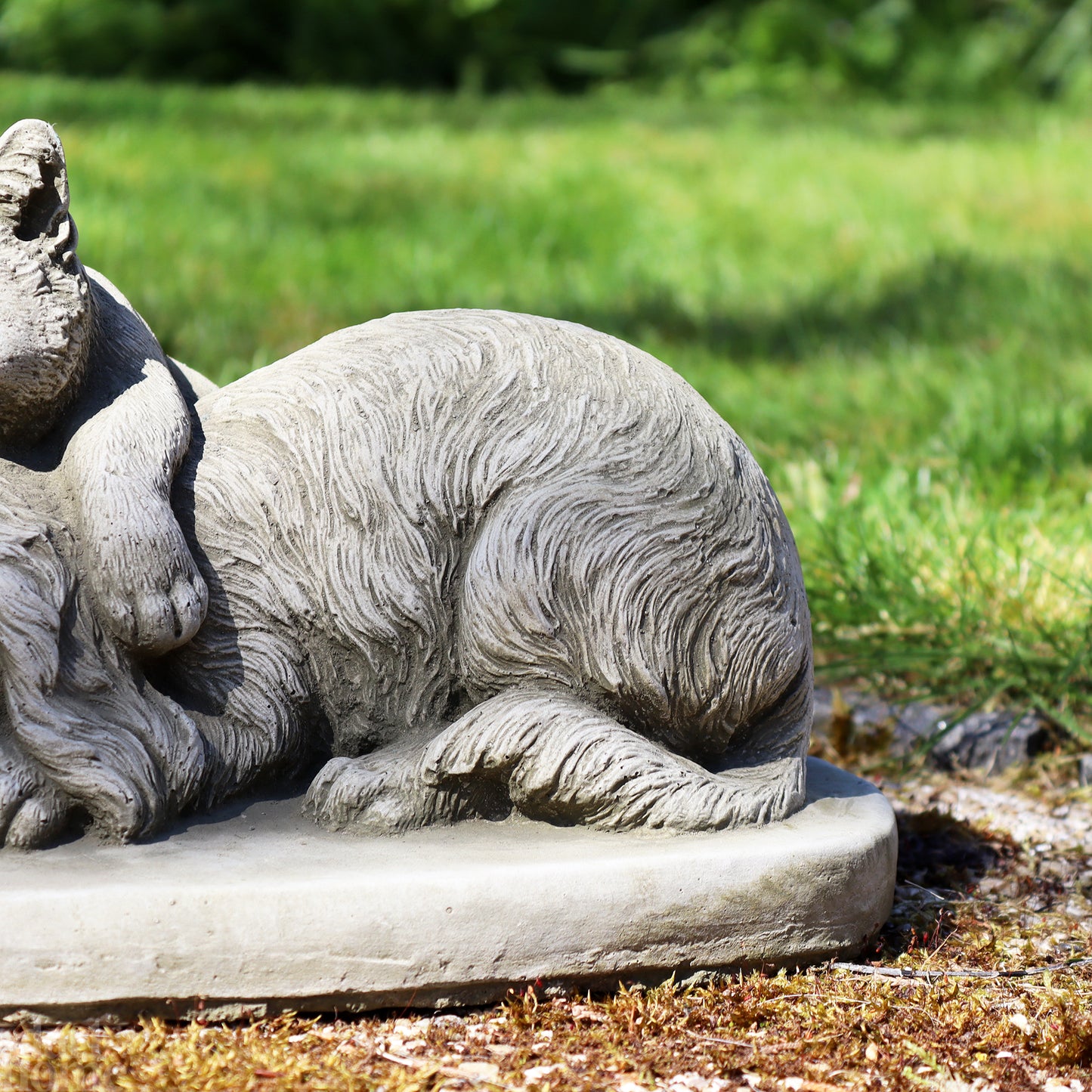 Stone Sleeping Puppy And Kitten Sculpture