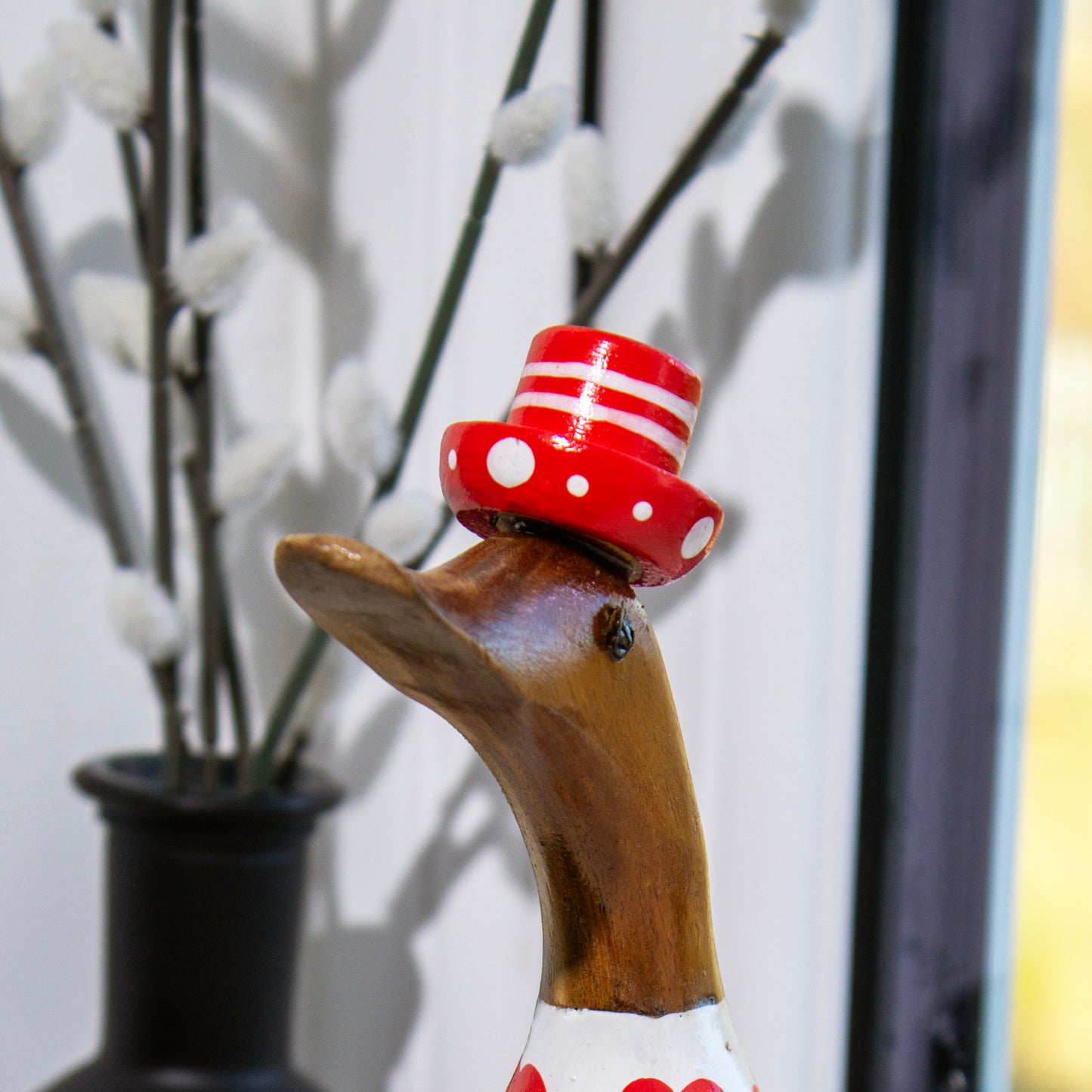 Red Love Heart Duck In Boots Ornament