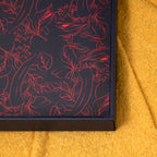 Botanical Chillis Navy Blue Faux Leather Tray
