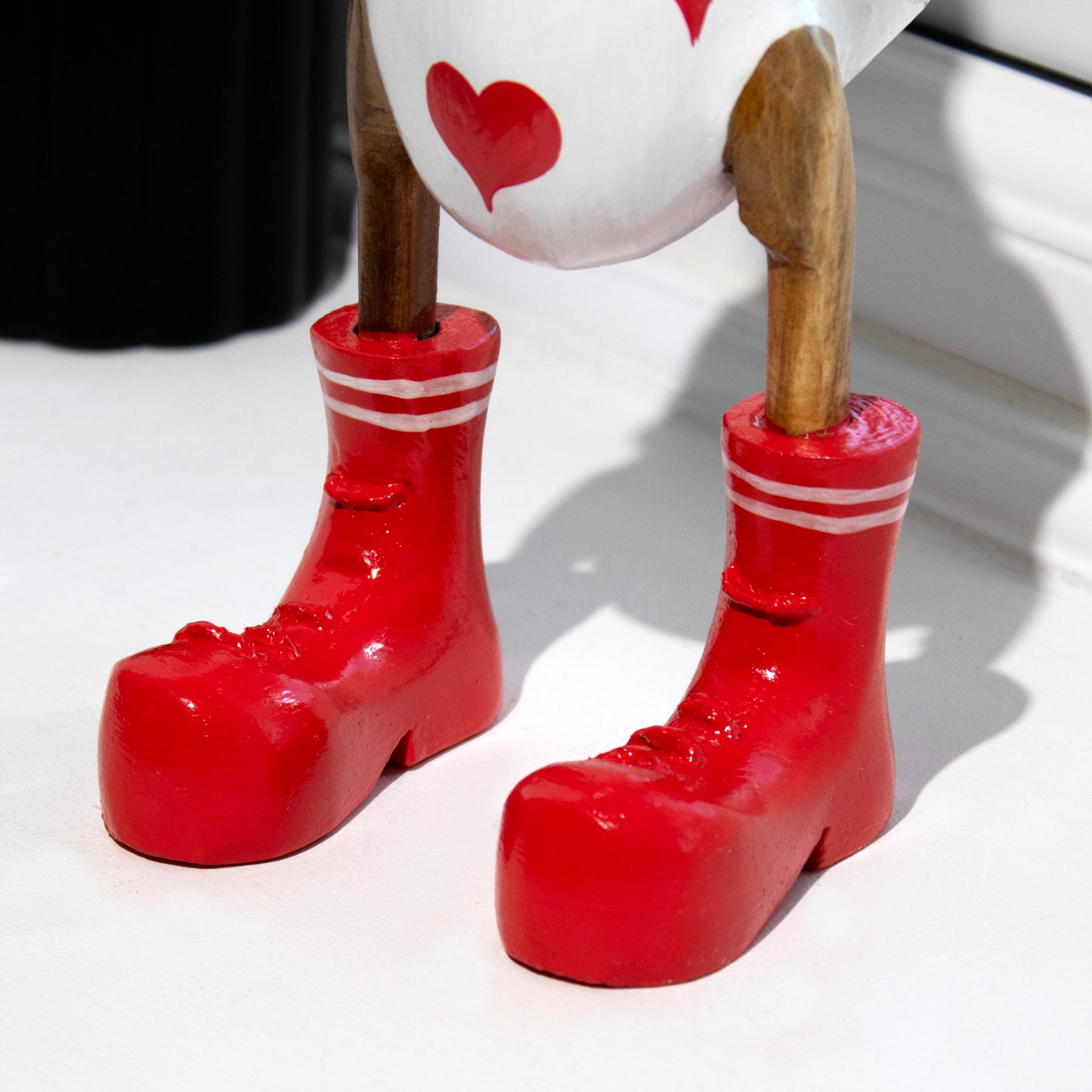 Red Love Heart Duck In Boots Ornament