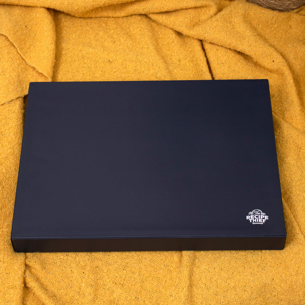 Botanical Chillis Navy Blue Faux Leather Tray