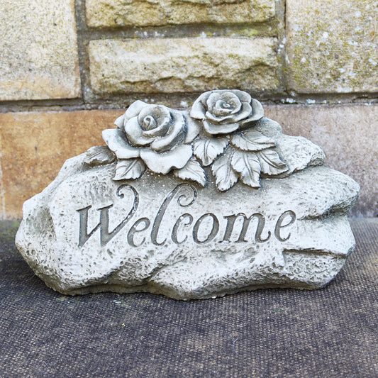 Floral Welcome Stone Sculpture
