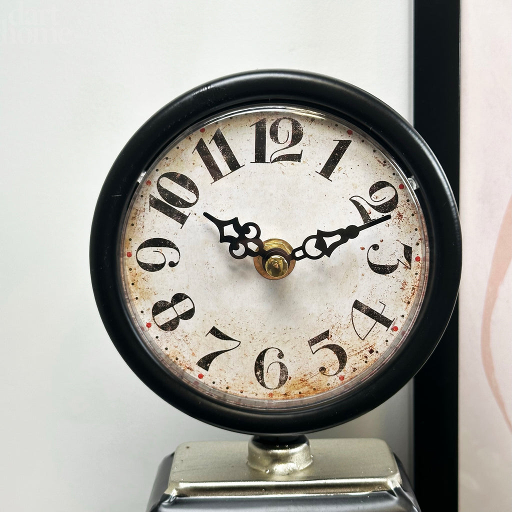 Black Petrol Pump Table Clock
