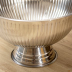 Large Ribbed Stainless Steel Champagne Bowl