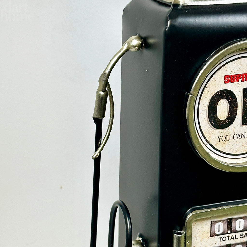 Black Petrol Pump Table Clock