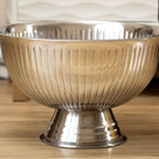 Large Ribbed Stainless Steel Champagne Bowl