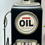 Black Petrol Pump Table Clock