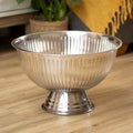 Large Ribbed Stainless Steel Champagne Bowl