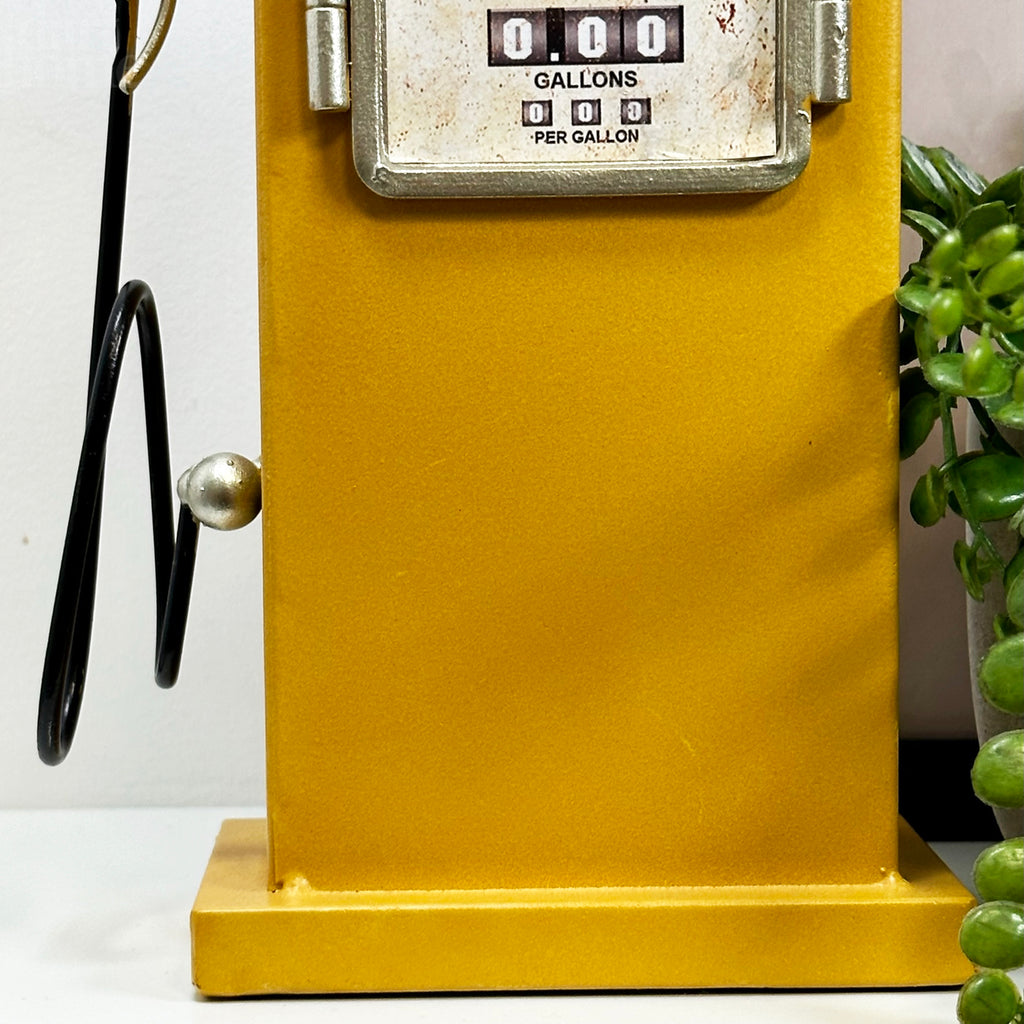 Yellow Petrol Pump Table Clock