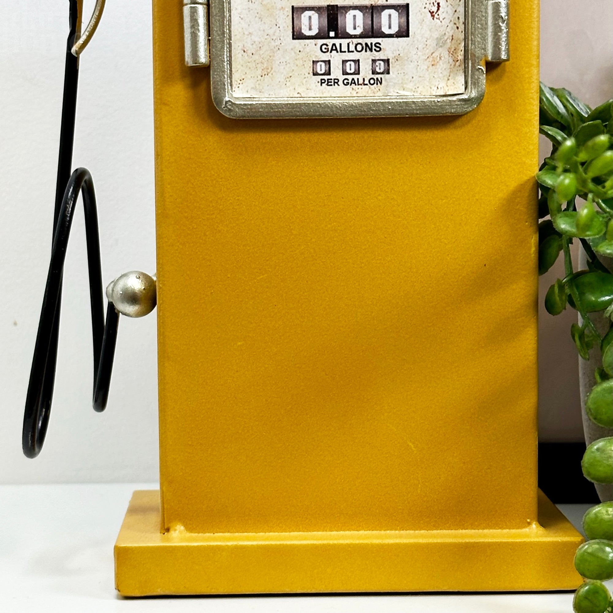 Yellow Petrol Pump Table Clock