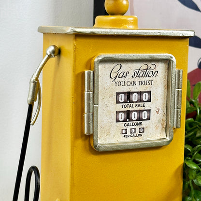 Yellow Petrol Pump Table Clock