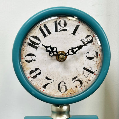 Blue Petrol Pump Table Clock