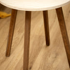 Light Stone & Walnut Brown Side Table