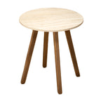 Light Stone & Walnut Brown Side Table