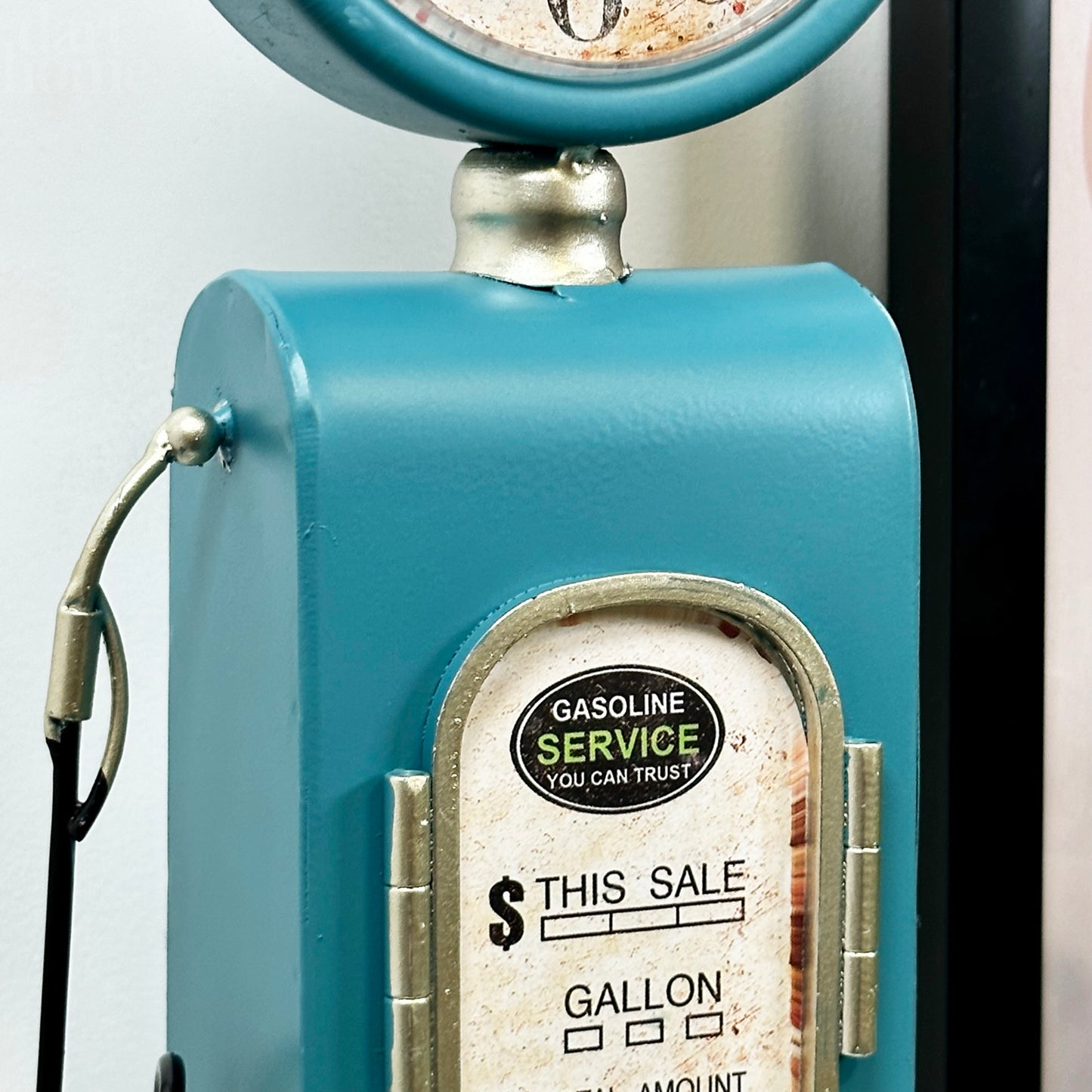 Blue Petrol Pump Table Clock