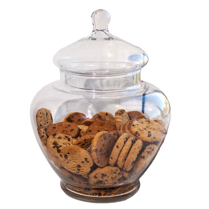 Glass Rounded Top Storage Jar With Lid