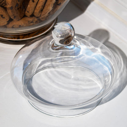 Glass Rounded Top Storage Jar With Lid