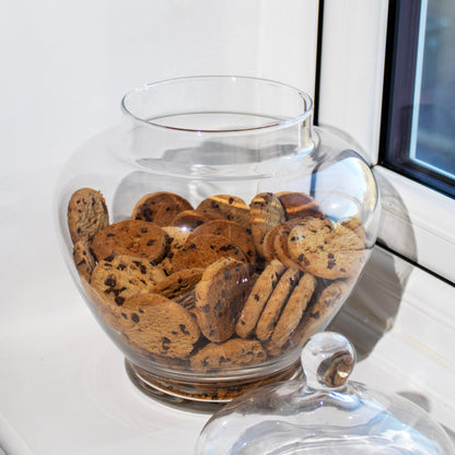 Glass Rounded Top Storage Jar With Lid