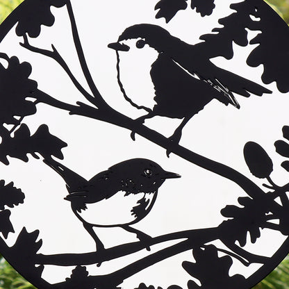 Robin And Wren Hanging Mirror Silhouette
