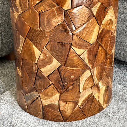 Teak Wood Log Side Table