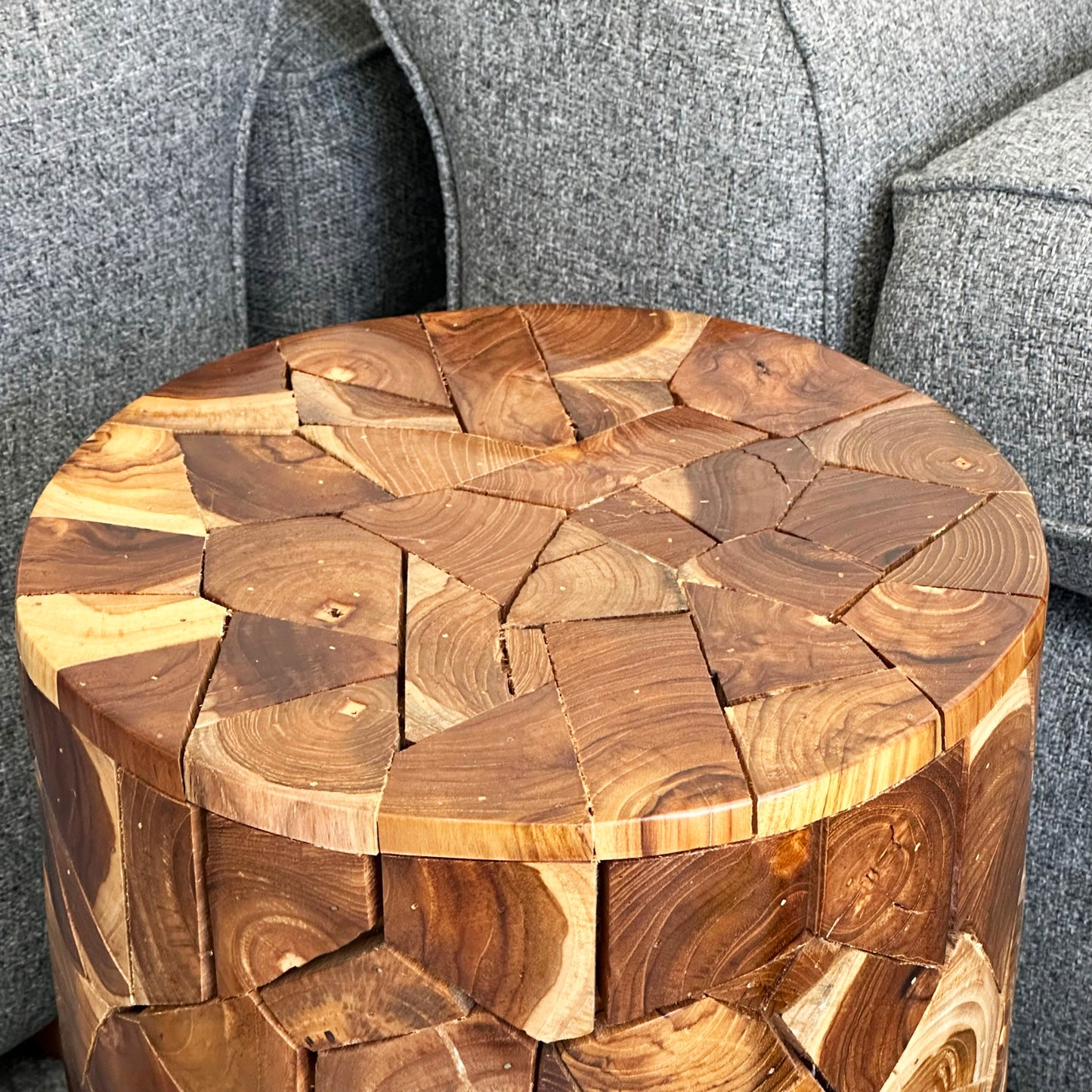 Teak Wood Log Side Table