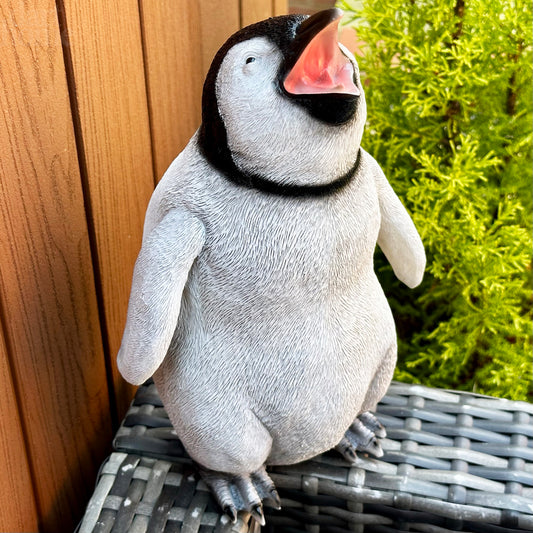 Cute Squawking Penguin Sculpture