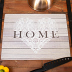 Retro Home Heart Glass Chopping Board