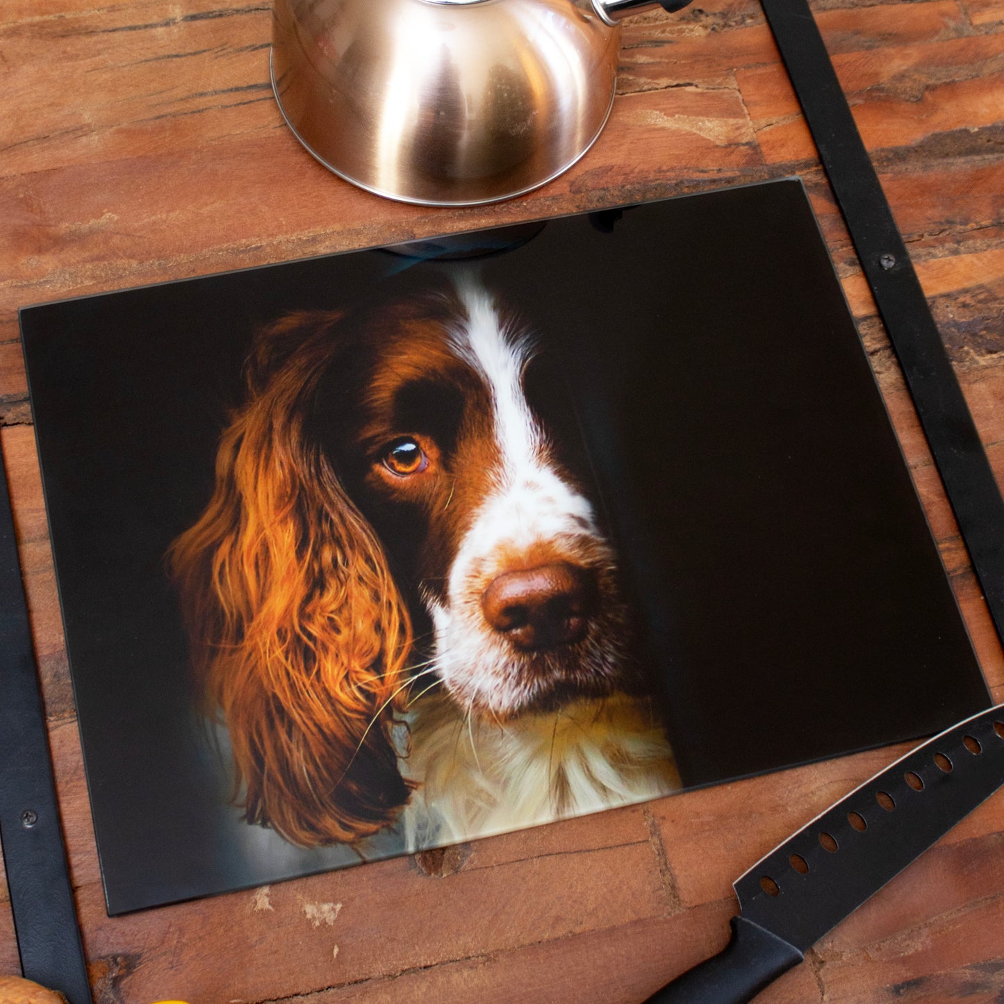 Springer Spaniel Glass Chopping Board