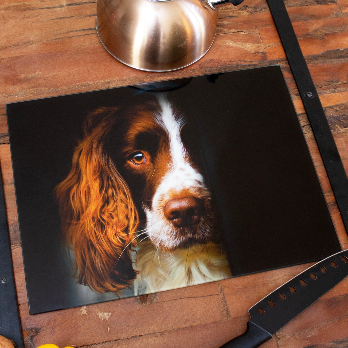 Springer Spaniel Glass Chopping Board