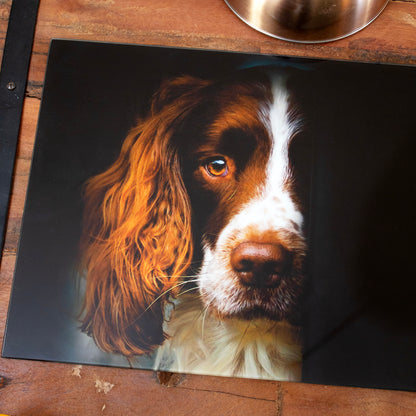 Springer Spaniel Glass Chopping Board