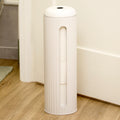 White Ribbed Metal Toilet Roll Holder