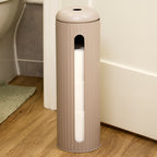 Brown Ribbed Metal Toilet Roll Holder