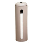 Grey Ribbed Metal Toilet Roll Holder