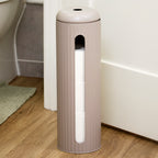 Grey Ribbed Metal Toilet Roll Holder