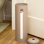 Brown Ribbed Metal Toilet Roll Holder
