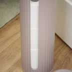 Grey Ribbed Metal Toilet Roll Holder