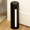 Black Ribbed Metal Toilet Roll Holder