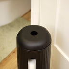 Brown Ribbed Metal Toilet Roll Holder