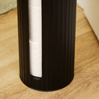 Brown Ribbed Metal Toilet Roll Holder