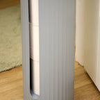 Blue Ribbed Metal Toilet Roll Holder