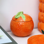Orange Trinket Pot With Lid