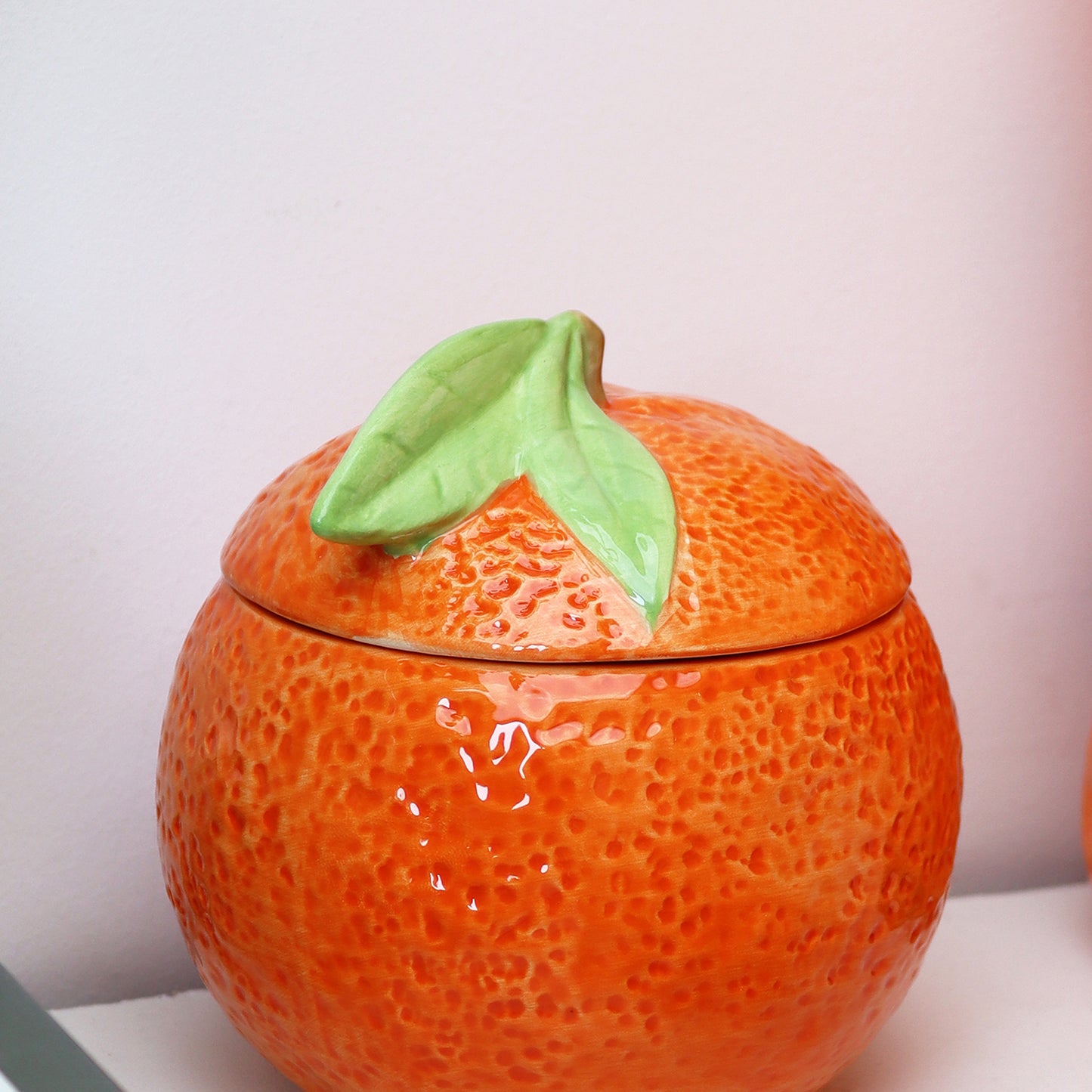 Orange Trinket Pot With Lid
