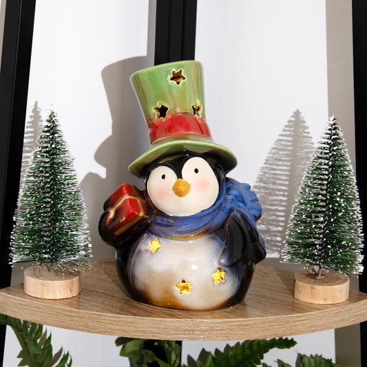 Light Up Ceramic Penguin Figurine