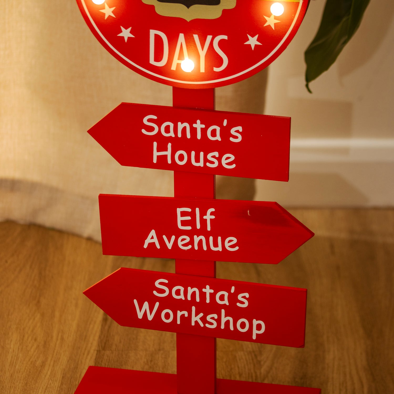 Christmas Countdown Signpost Tabletop Decoration